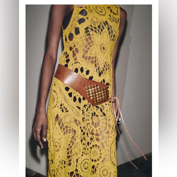 Zara Asymmetric Crochet Midi Dress - Picture 8 of 11